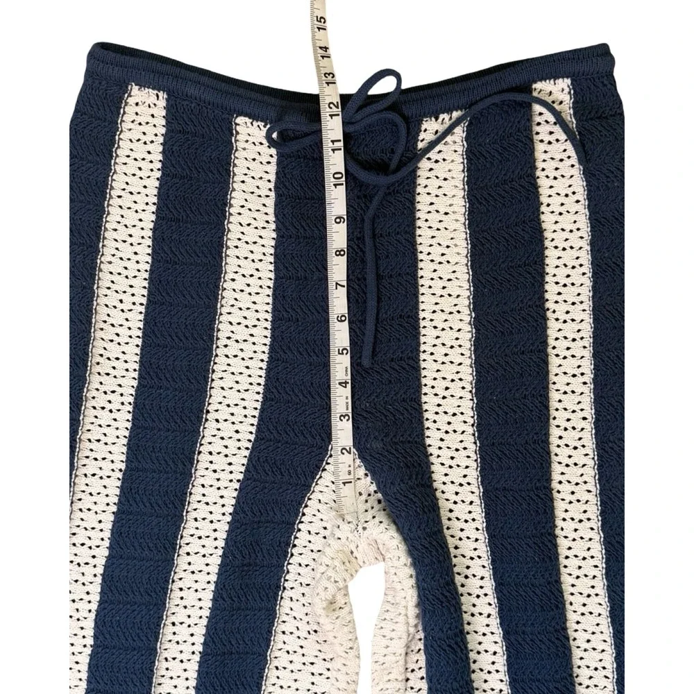 Free People free-est Joan‎ Fauxchet Set XL NWT Blue Cream One Shoulder Knit